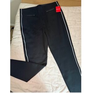 NWT Spanx The Perfect Pant XL Slim Track Black White Side Stripe High Rise